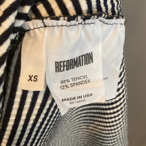 Reformation NWT Tulip dress black and white striped sexy size XS - Picture 8 of 9